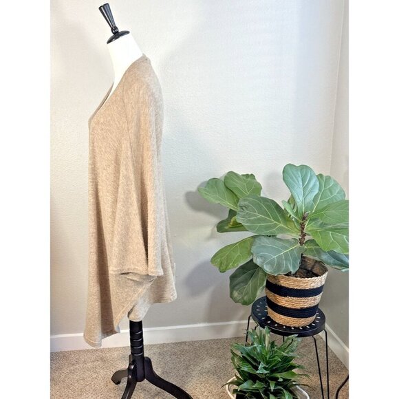 Claudia Nichole Alashan Cashmere Merino Wool Beige Open Cardigan One-Size - Picture 3 of 11